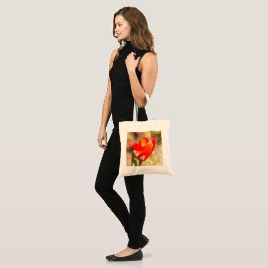 Red Tulip Blossom Tote Bag (Voorkant (model))