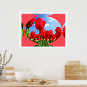 Red Tulip Delight Poster (Keuken)