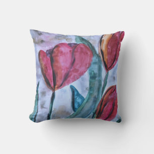 Red Tulip Designer Pillow Kussen