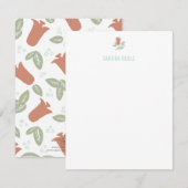 Red Tulip Drawn Icon Personal Note Kaart (Voorkant / Achterkant)