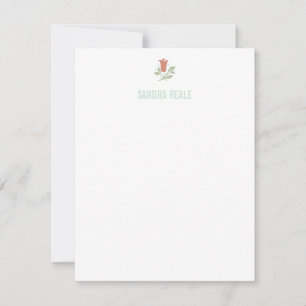 Red Tulip Drawn Icon Personal Note Kaart