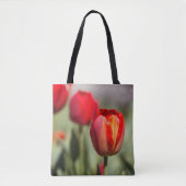 Red Tulip Dual Texture Tote Bag (Voorkant)