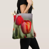 Red Tulip Dual Texture Tote Bag (Dichtbij)