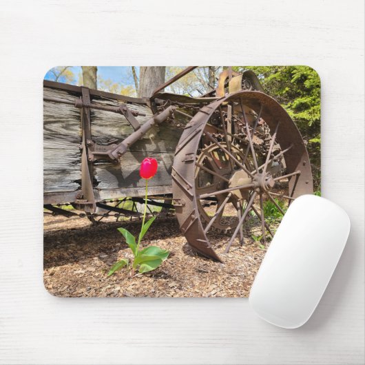 Red Tulip en Old Wagon Muismat (Met muis)