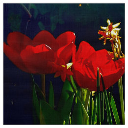 Red Tulip Fabric Stof
