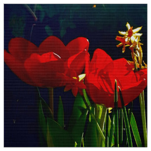 Red Tulip Fabric Stof