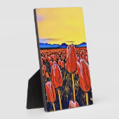 Red Tulip Field Painting Fotoplaat (Zijkant)