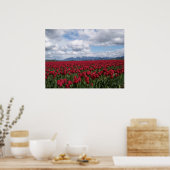 Red Tulip Field Poster (Keuken)