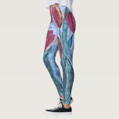 Red Tulip Floral Leggings (Links)