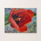 Red Tulip Flower Art Puzzel (Horizontaal)