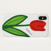 Red tulip flower design aangepast iPhone X hoesje (Achterkant (horizontaal))