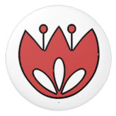 Red Tulip Flower Floral Keramische Knop (Voorkant)