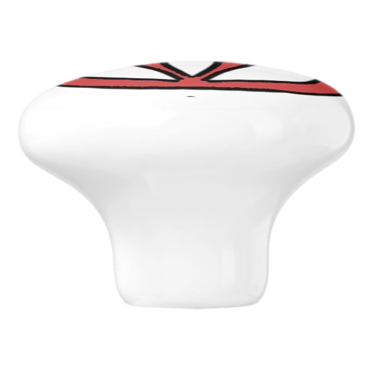 Red Tulip Flower Floral Keramische Knop (Zijkant)