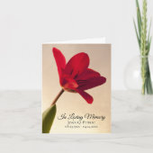 Red Tulip Flower Spring Begrafenis Memorial Sympat Bedankkaart (Voorkant)