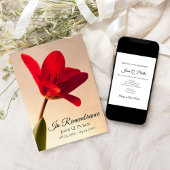 Red Tulip Flower Spring Death Jubileum Memorial Kaart