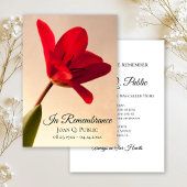 Red Tulip Flower Spring Death Jubileum Memorial Kaart