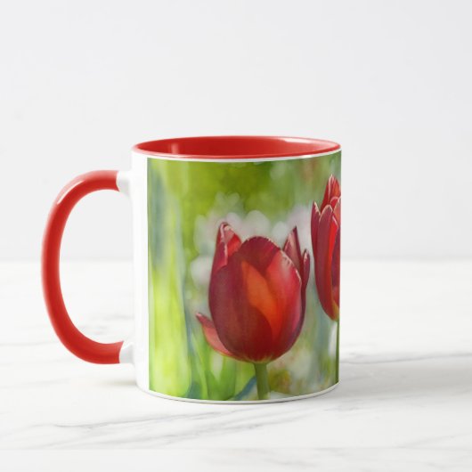 Red Tulip Flowers Art Mok Cup (Links)