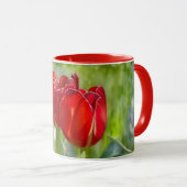  Red Tulip Flowers Art Mok Cup (Voorkant rechts)