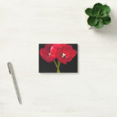 Red Tulip Flowers Black Background Floral Flower Post-it® Notes (Kantoor)