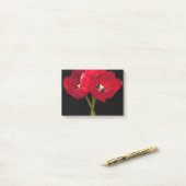 Red Tulip Flowers Black Background Floral Flower Post-it® Notes (Op bureau)
