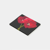 Red Tulip Flowers Black Background Floral Flower Post-it® Notes (Schuin)