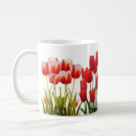 Red Tulip Flowers Koffiemok (Links)