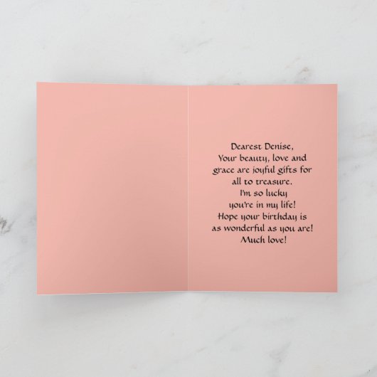 Red Tulip Happy Birthday Denise Kaart (Binnen)