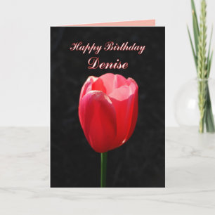 Red Tulip Happy Birthday Denise Kaart