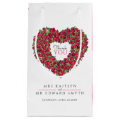 Red tulip hartkunst bedankt voor bruiloft gunst klein cadeauzakje (Voorkant)