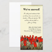 Red Tulip Illustratie Wijziging adresfotokaart Aankondiging (Voorkant / Achterkant)