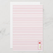 Red Tulip Lined Letter Schrijfpapier Briefpapier (Voorkant / Achterkant)