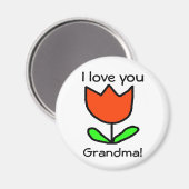 Red Tulip / Love you oma Magneet (Voorkant / Achterkant)