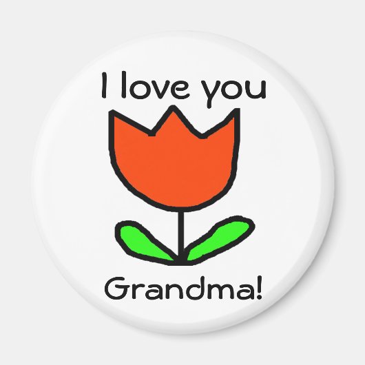 Red Tulip / Love you oma Magneet (Voorkant)