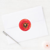 Red Tulip Macro Flower Photography Bord Ronde Sticker (Envelop)