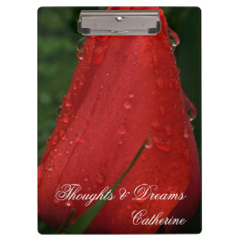 Red Tulip Macro Photo Floral Nature Art Clipboard Klembord