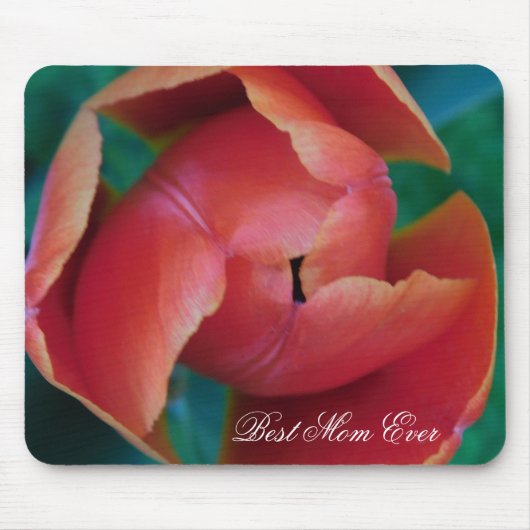 Red Tulip Macro Photo Mouse Pad Muismat (Voorkant)