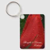 Red Tulip Macro Photo Personalized Keychain (Voorkant)