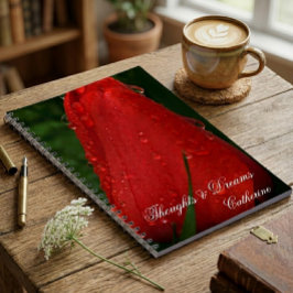 Red Tulip Macro Photo Personalized Notebook Journa Notitieboek