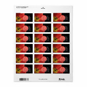 Red Tulip op zwart | Aangepast retouradres Etiket (Full Sheet)