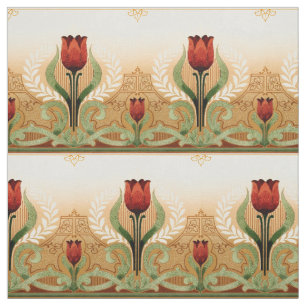  Red Tulip-patroon in Mission Style Stof