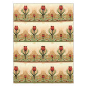 Red Tulip-patroon in Mission Style Tafelkleed (Voorkant)
