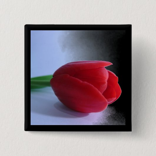 Red Tulip Pin Vierkante Button 5,1 Cm (Voorkant)
