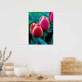 Red Tulip Poster (Keuken)