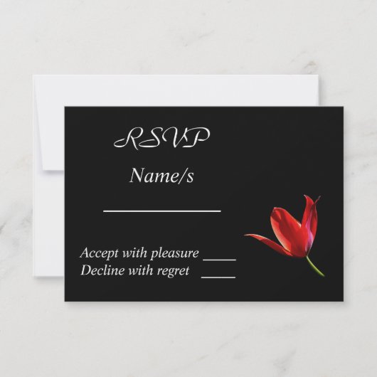 Red Tulip RSVP-kaart RSVP Kaartje (Voorkant)