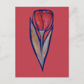 Red Tulip Spring Natuur Briefkaart (Voorkant)