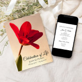 Red Tulip Spring viering van het leven begrafenis Kaart