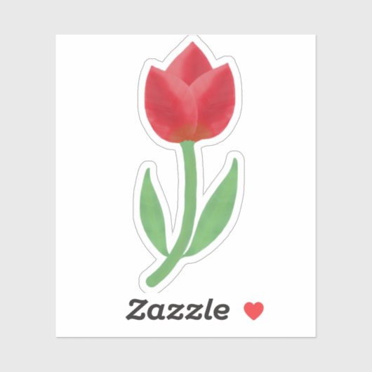 Red Tulip Sticker (Vel)
