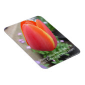 Red Tulip Strength Quote Flowers foto Magnet Magneet (Rechterzijde)