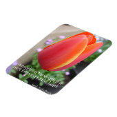 Red Tulip Strength Quote Flowers foto Magnet Magneet (Linkerzijde)