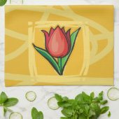 Red Tulip Theedoek (Gevouwen)